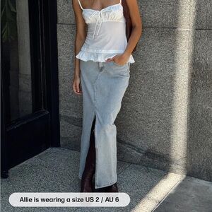 Princess Polly Blue Maxi Jean Skirt NWT